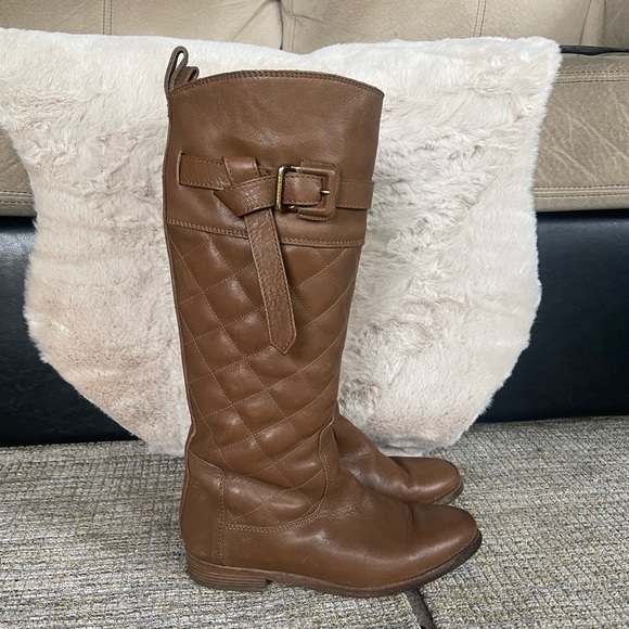 Burberry Quilted Knee High Leather Boots - Picture 1 of 15